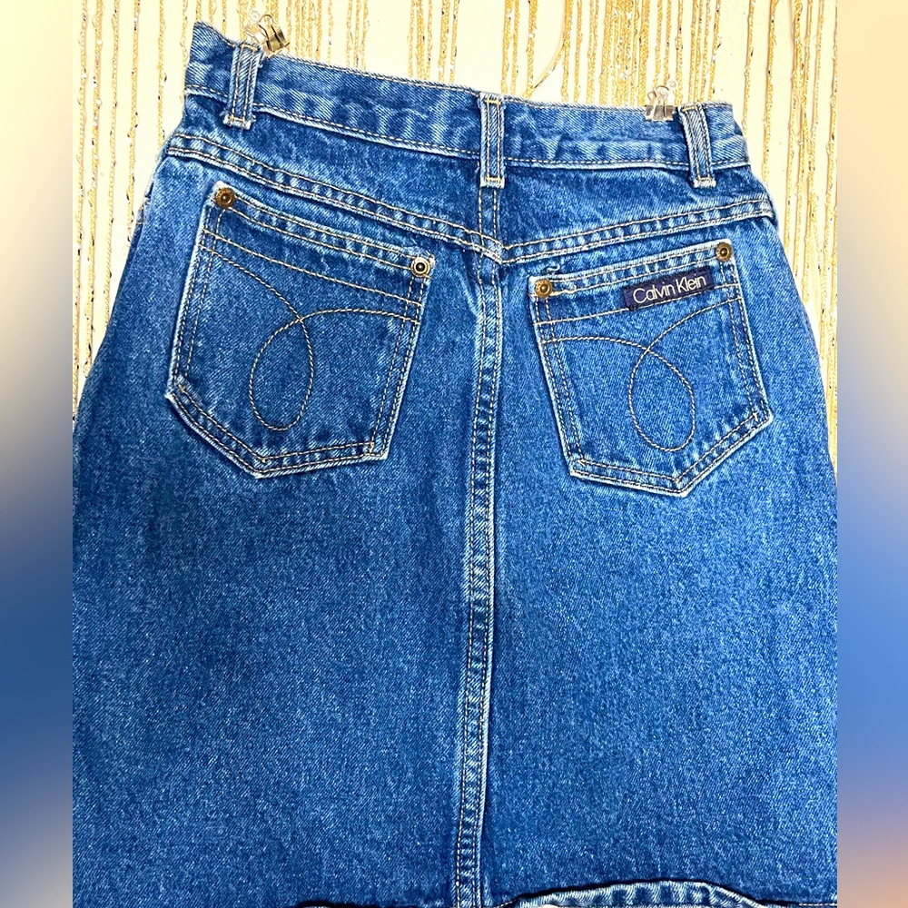 Vintage late 60’s early 70’s Calvin Klein Denim mini skirt